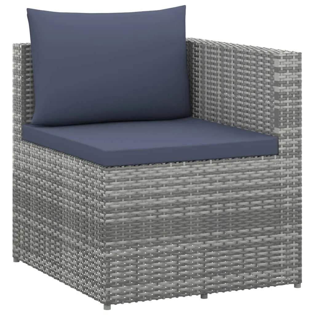 4 Piece Garden Lounge Set Poly Rattan Grey and Anthracite 45801