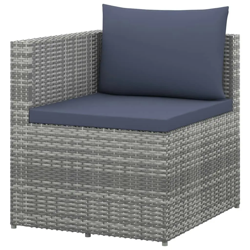 4 Piece Garden Lounge Set Poly Rattan Grey and Anthracite 45801