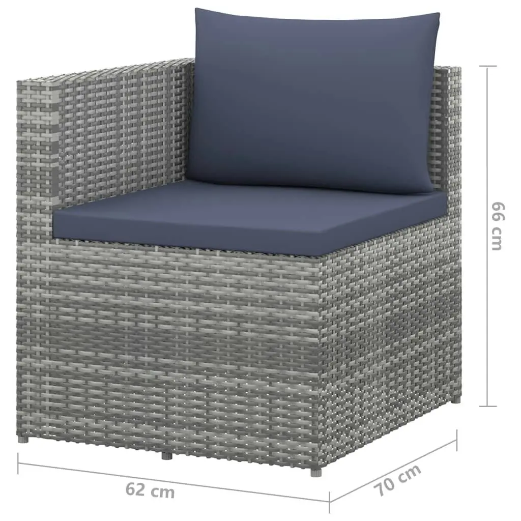 4 Piece Garden Lounge Set Poly Rattan Grey and Anthracite 45801