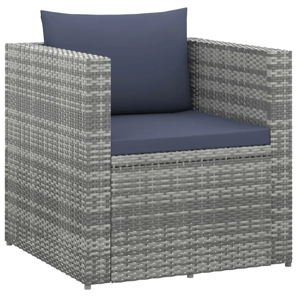 4 Piece Garden Lounge Set Poly Rattan Grey and Anthracite 45801