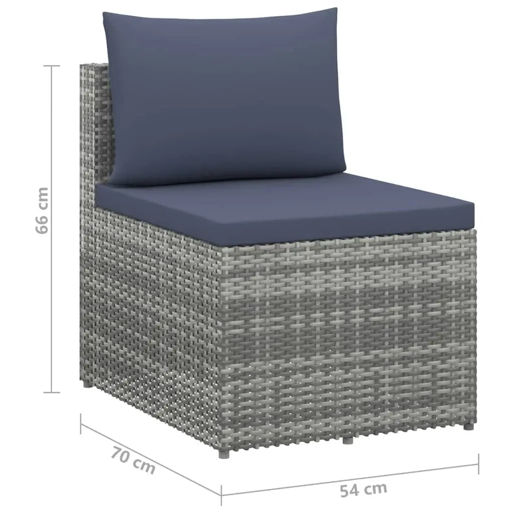 4 Piece Garden Lounge Set Poly Rattan Grey and Anthracite 45801