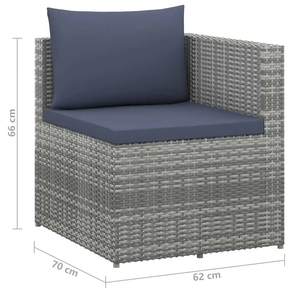 4 Piece Garden Lounge Set Poly Rattan Grey and Anthracite 45801