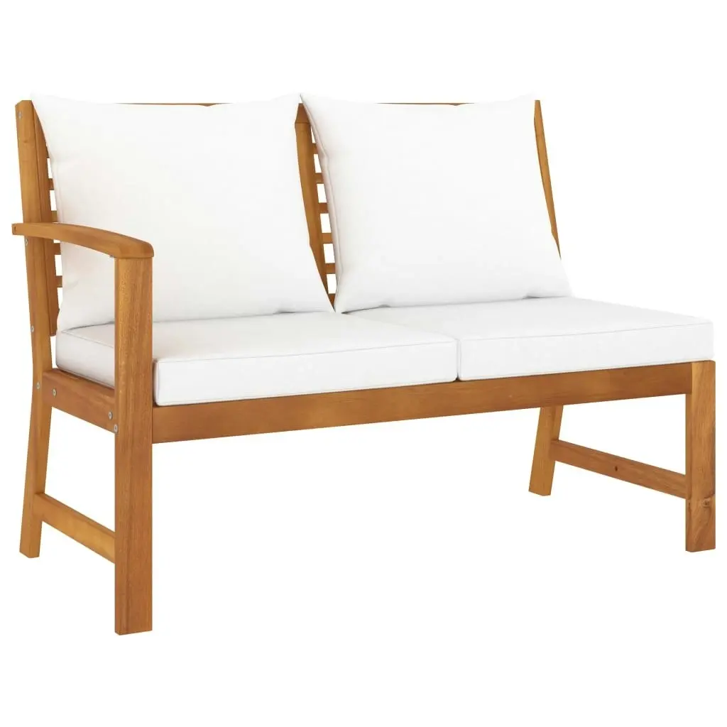 4 Piece Garden Lounge Set with Cushion Cream Solid Acacia Wood 3057771