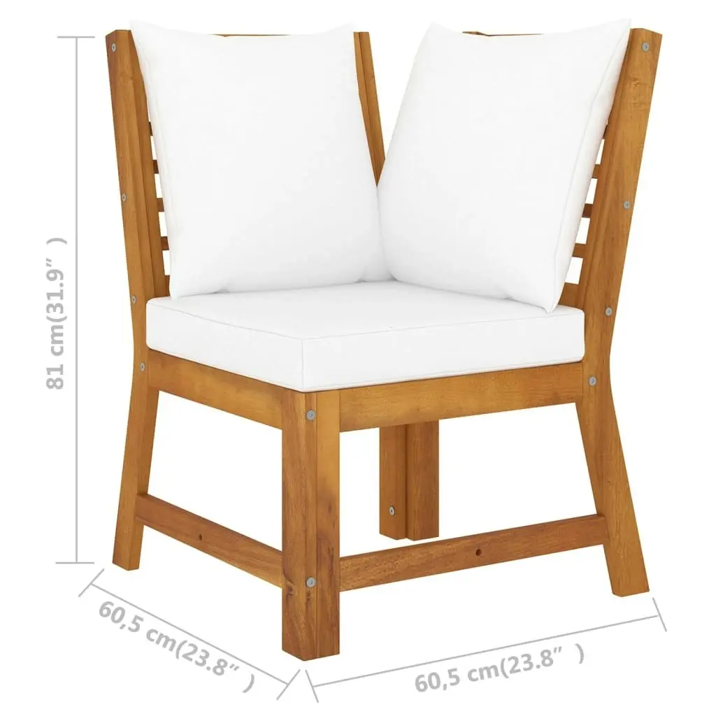 4 Piece Garden Lounge Set with Cushion Cream Solid Acacia Wood 3057771