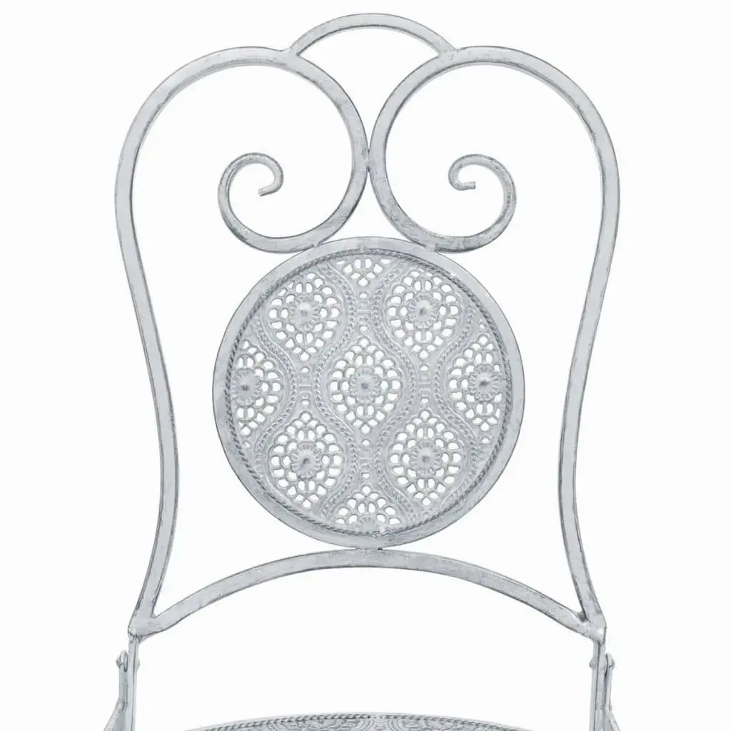 3 Piece Bistro Set Steel Greyish White 43150