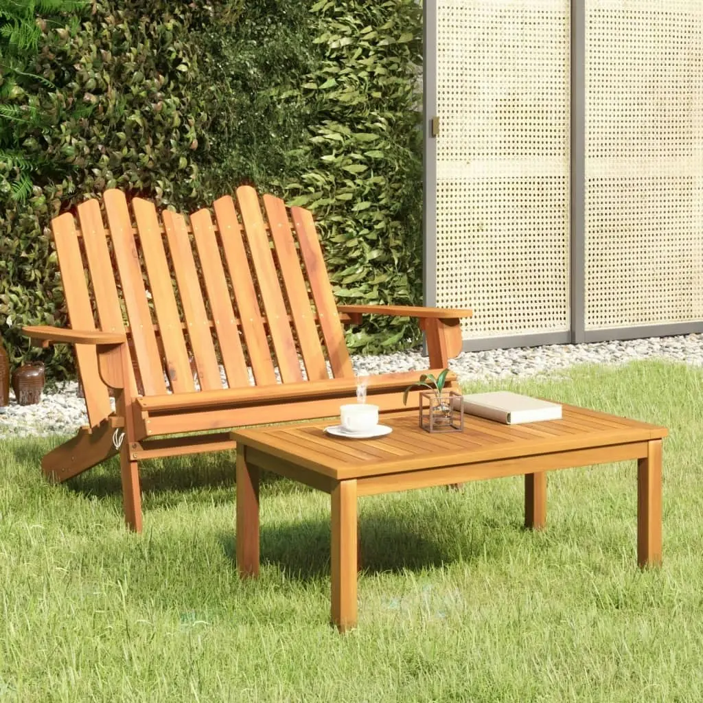 2 Piece Adirondack Garden Lounge Set Solid Wood Acacia 360041