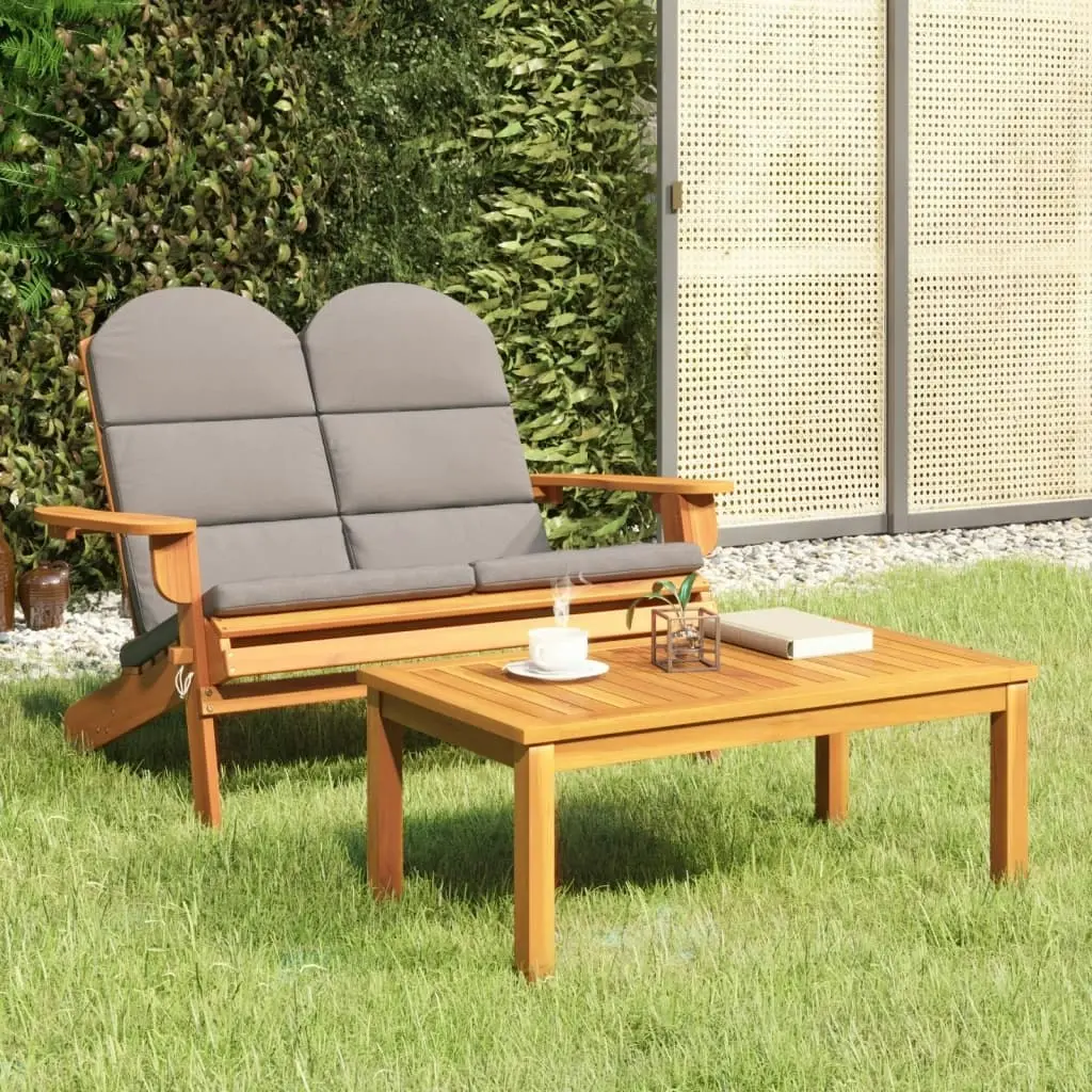 2 Piece Adirondack Garden Lounge Set Solid Wood Acacia 360043