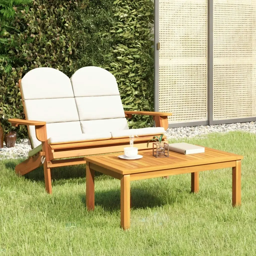 2 Piece Adirondack Garden Lounge Set Solid Wood Acacia 360042