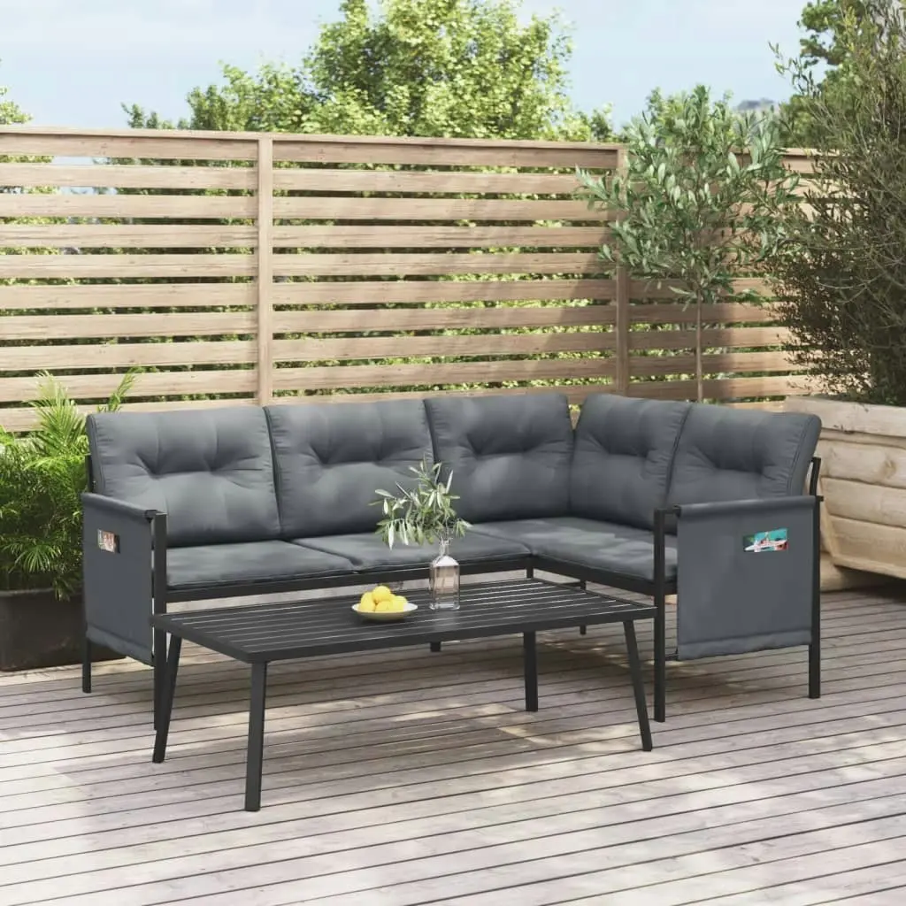 2 Piece Garden Lounge Set  Anthracite Steel 362810