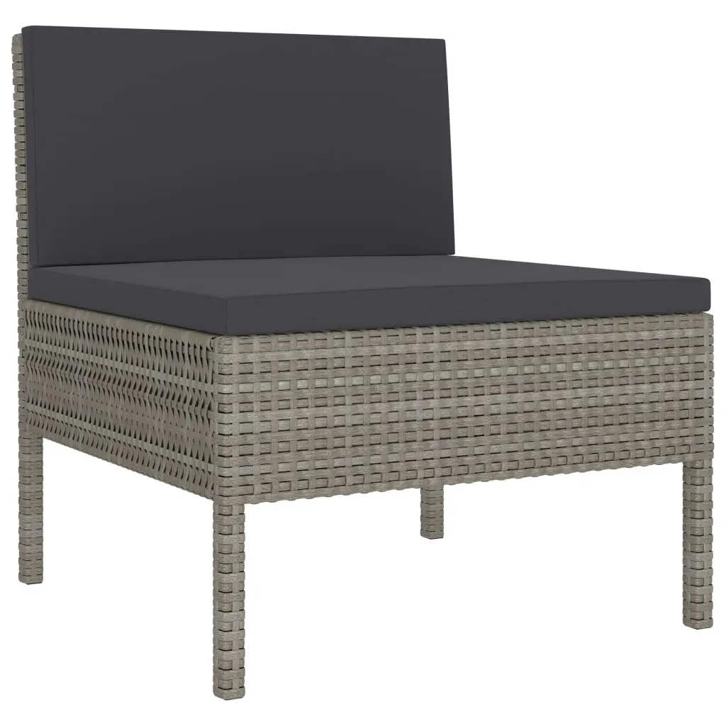 2 Piece Garden Lounge Set with Cushions Poly Rattan Grey 310200