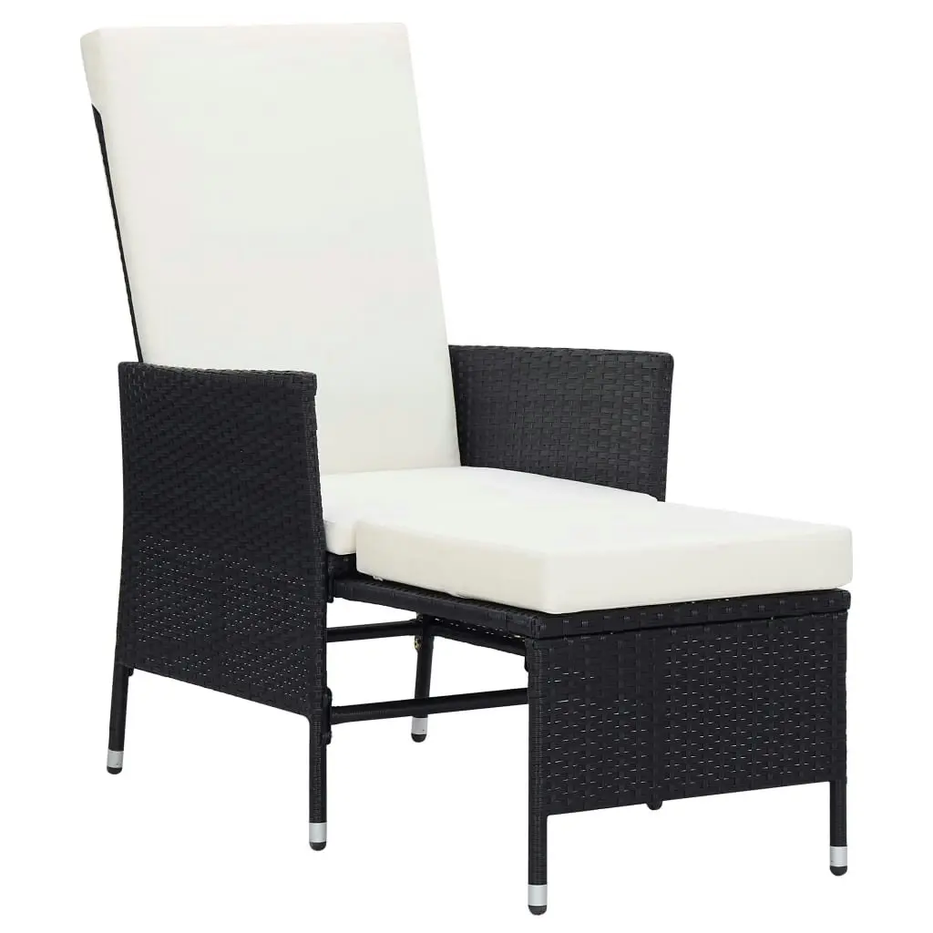 2 Piece Garden Lounge Set with Cushions Poly Rattan Black 310231