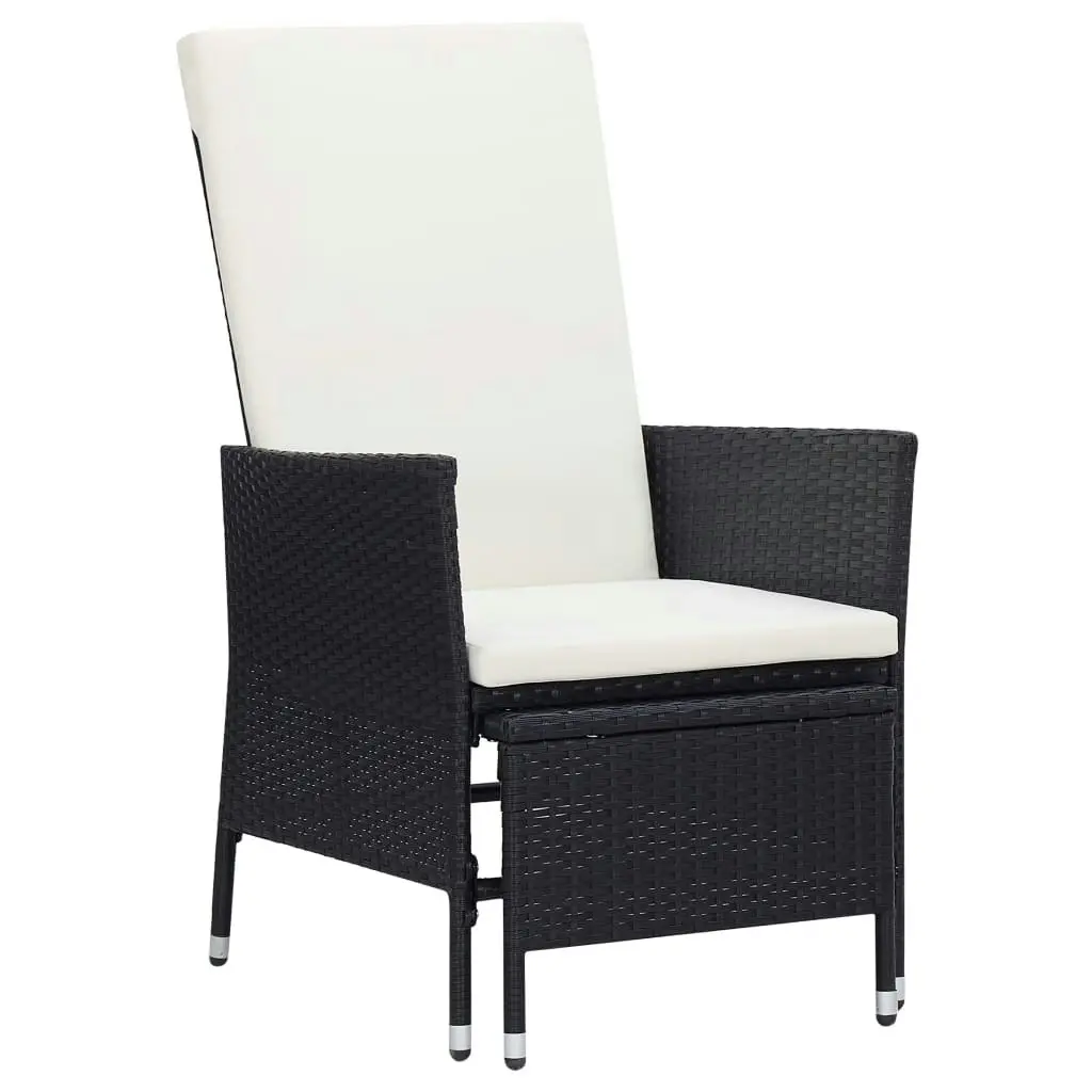 2 Piece Garden Lounge Set with Cushions Poly Rattan Black 310231