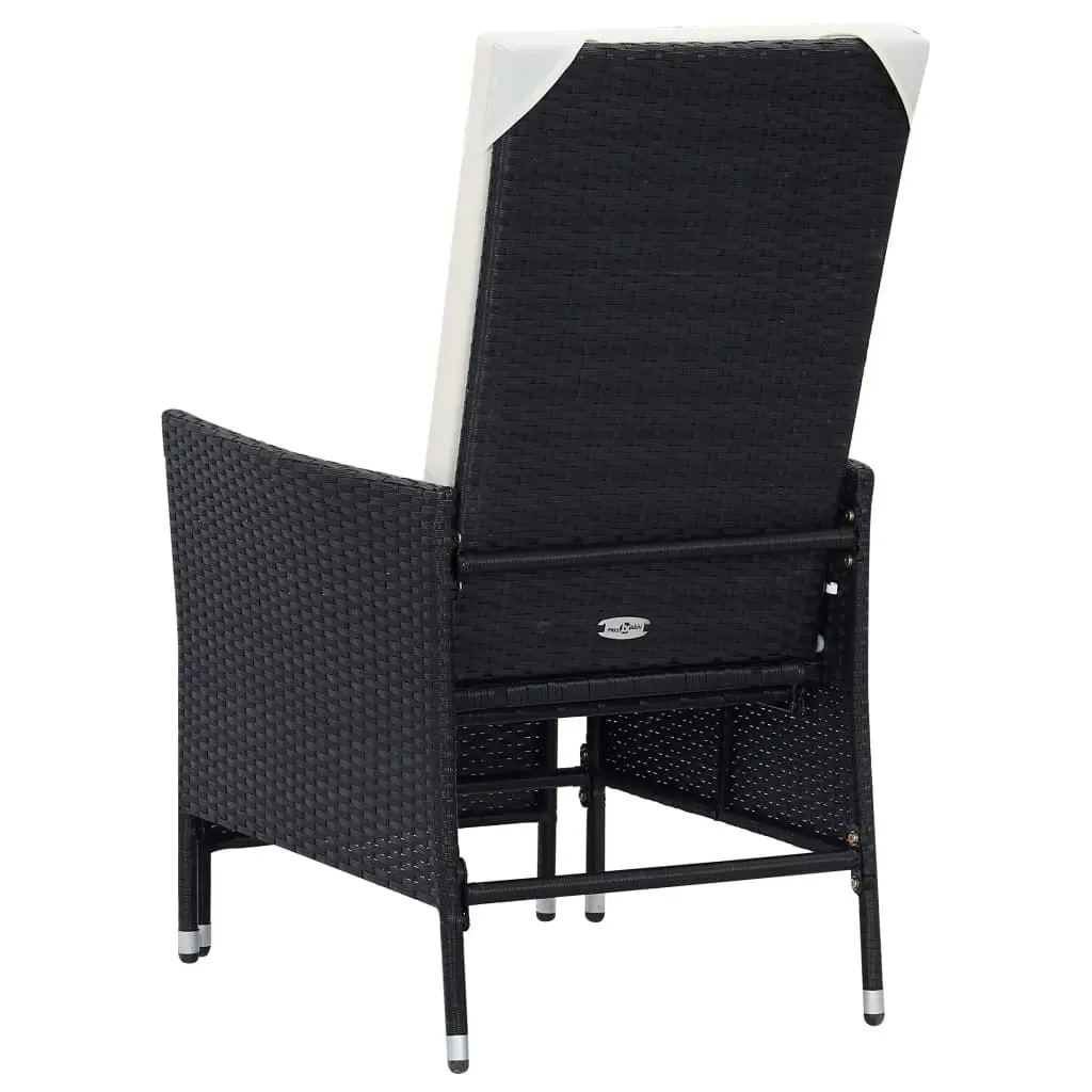 2 Piece Garden Lounge Set with Cushions Poly Rattan Black 310231