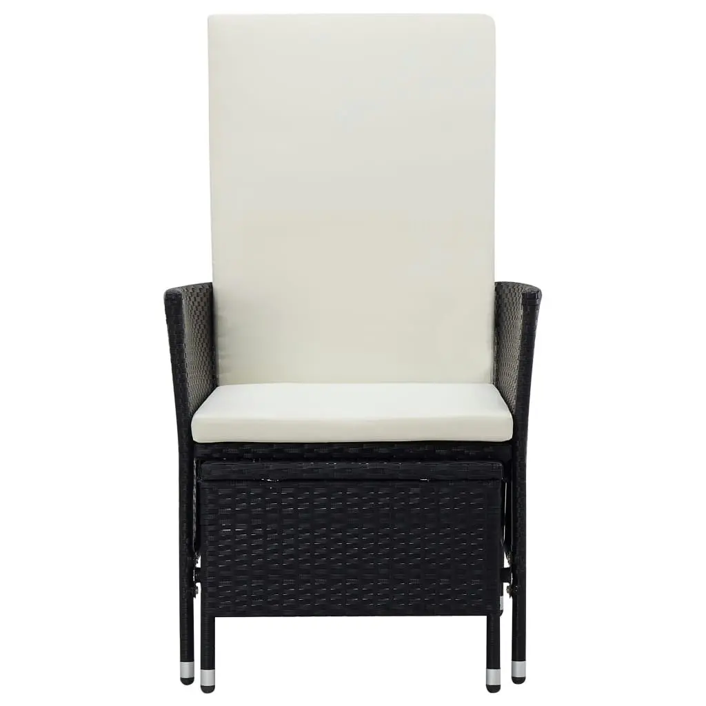 2 Piece Garden Lounge Set with Cushions Poly Rattan Black 310231