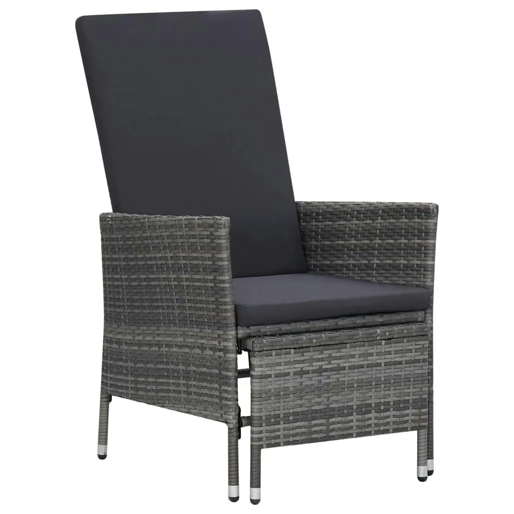 2 Piece Garden Lounge Set with Cushions Poly Rattan Grey 310233