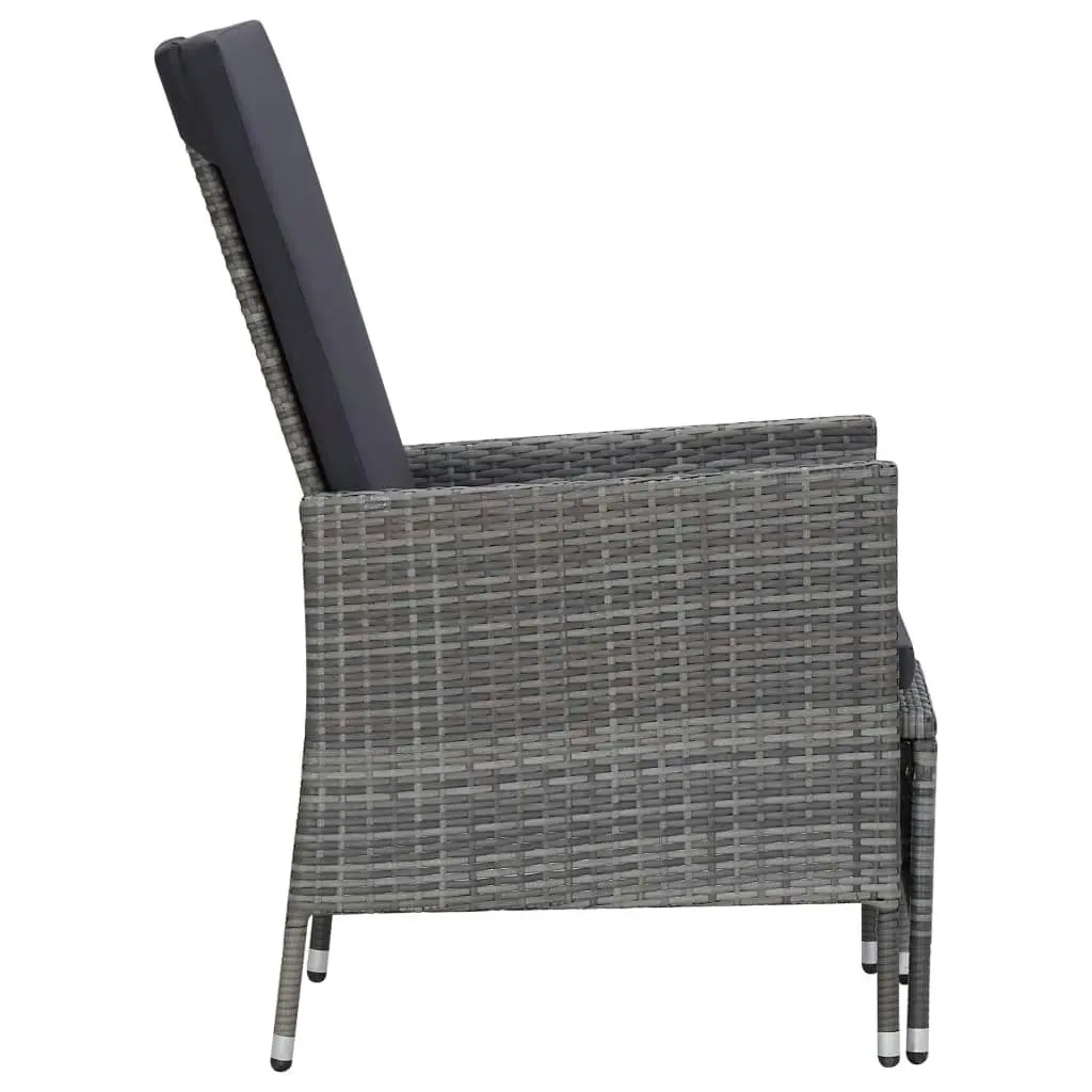 2 Piece Garden Lounge Set with Cushions Poly Rattan Grey 310233