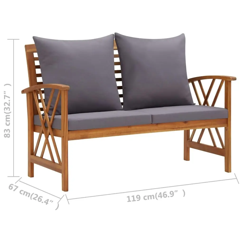 2 Piece Garden Lounge Set with Cushions Solid Acacia Wood 310274