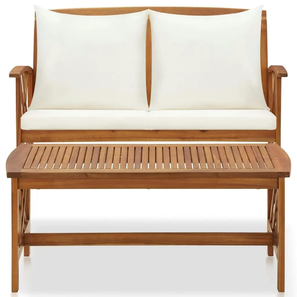 2 Piece Garden Lounge Set with Cushions Solid Acacia Wood 310273