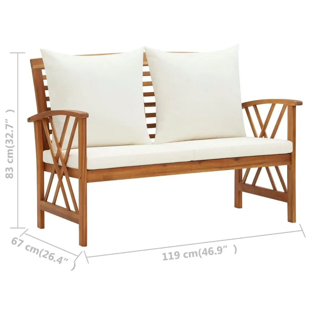 2 Piece Garden Lounge Set with Cushions Solid Acacia Wood 310273