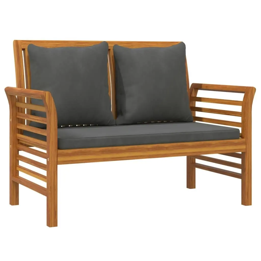 2 Piece Garden Lounge Set with Dark Grey Cushions Solid Wood 312142