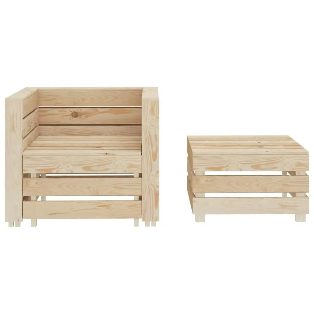 2 Piece Garden Pallet Lounge Set Wood 49346