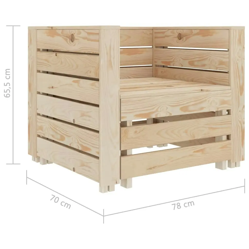 2 Piece Garden Pallet Lounge Set Wood 49346