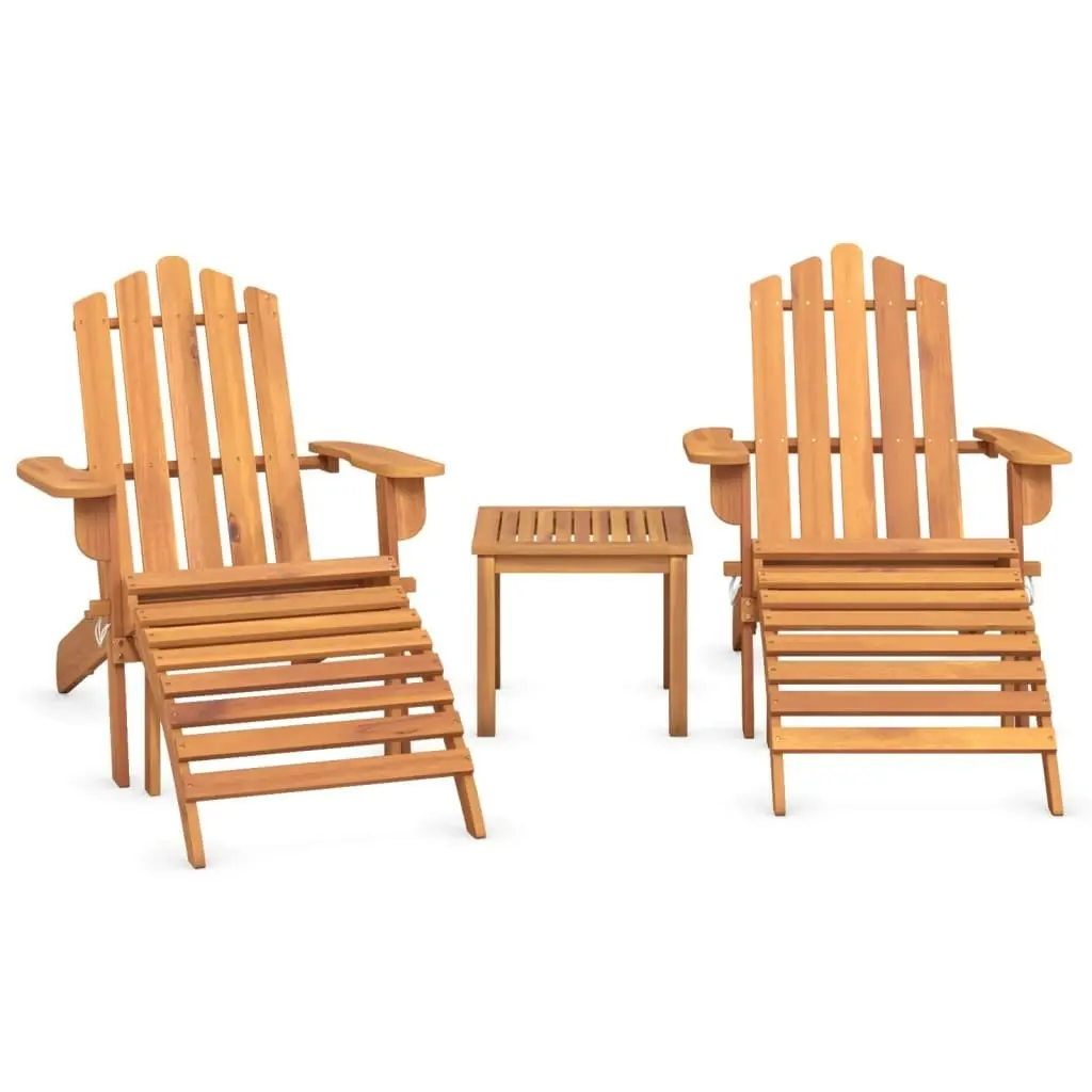 3 Piece Adirondack Garden Lounge Set Solid Wood Acacia 3152122