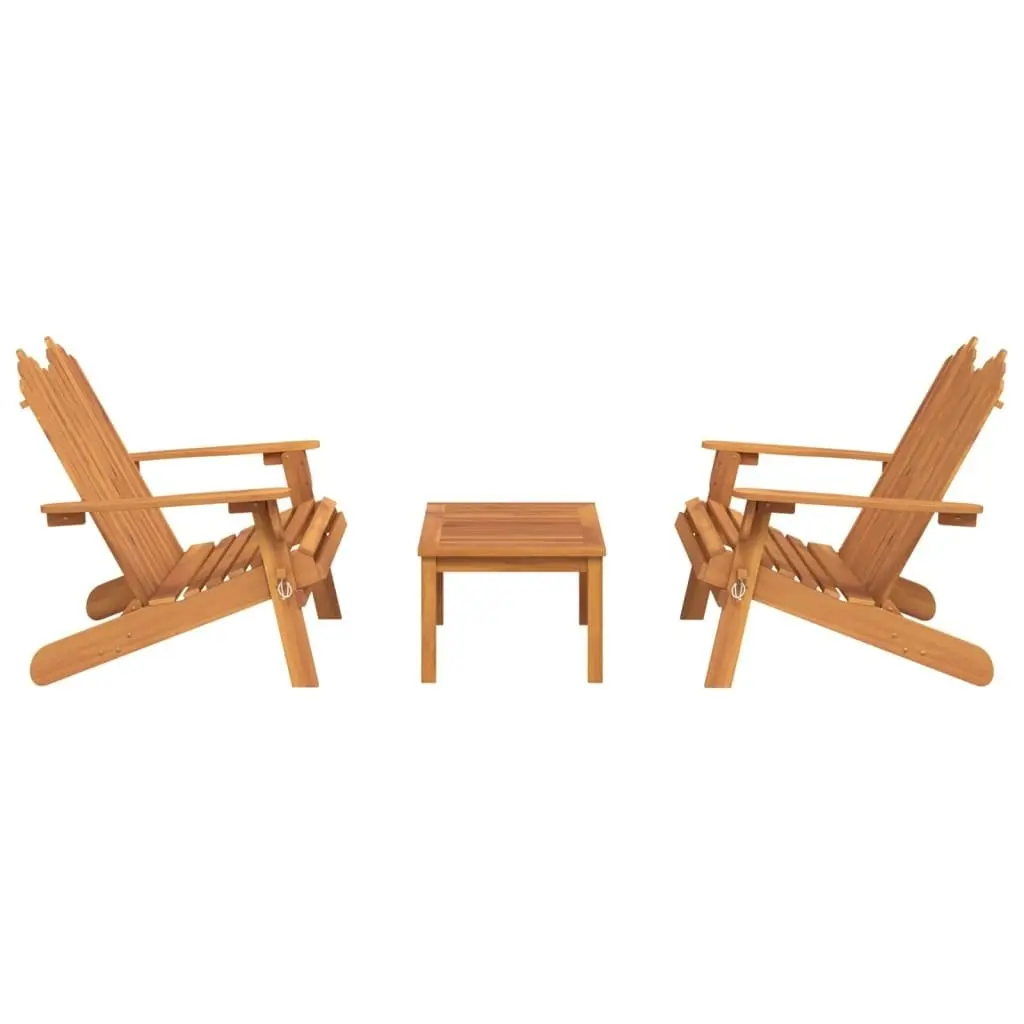 3 Piece Adirondack Garden Lounge Set Solid Wood Acacia 3152133