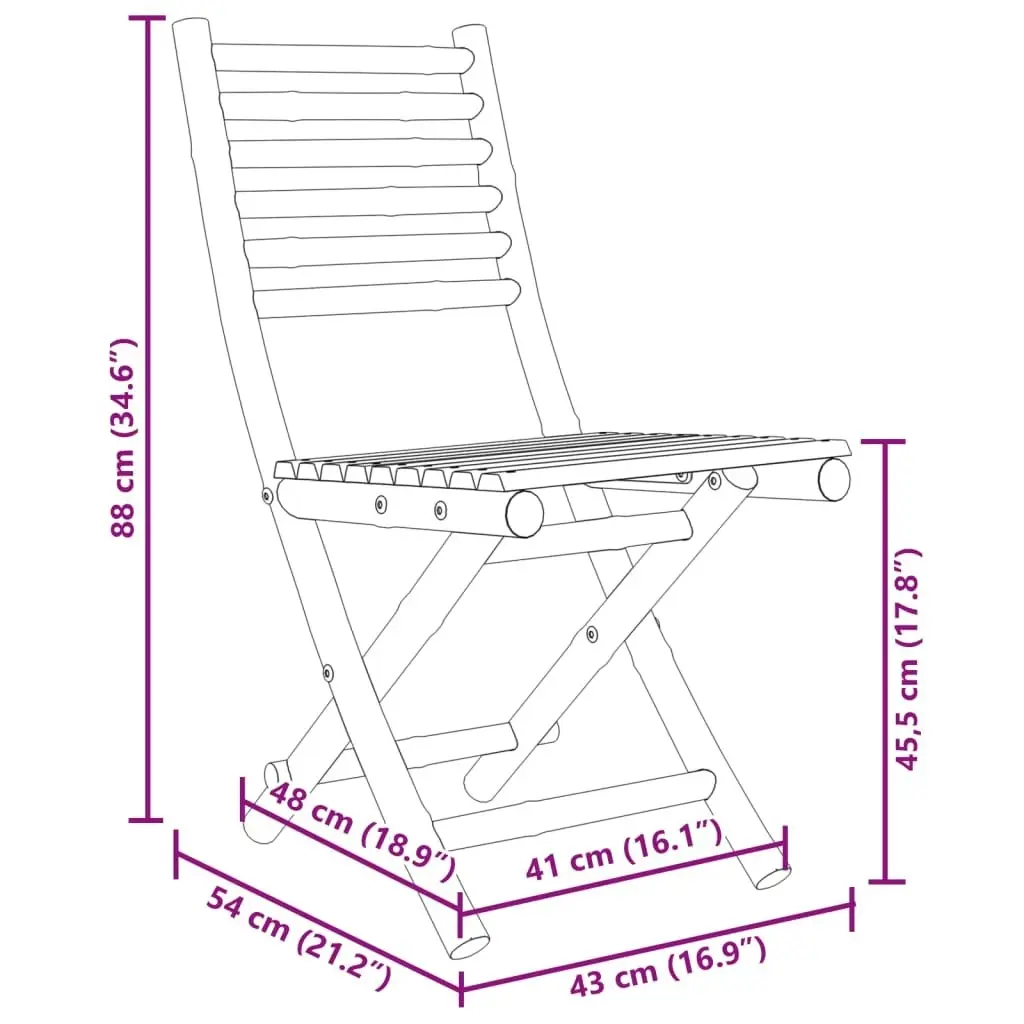 3 Piece Bistro Set Bamboo 3278536