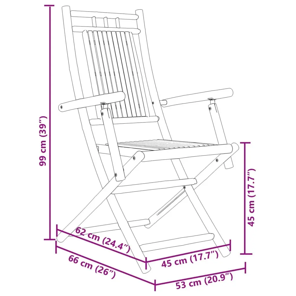 3 Piece Bistro Set Bamboo 3278532