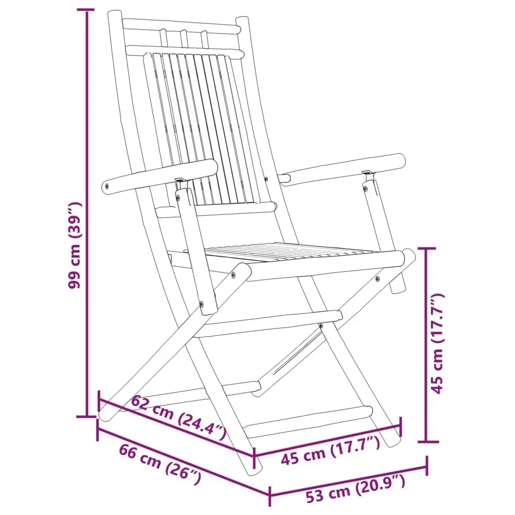 3 Piece Bistro Set Bamboo 3278535