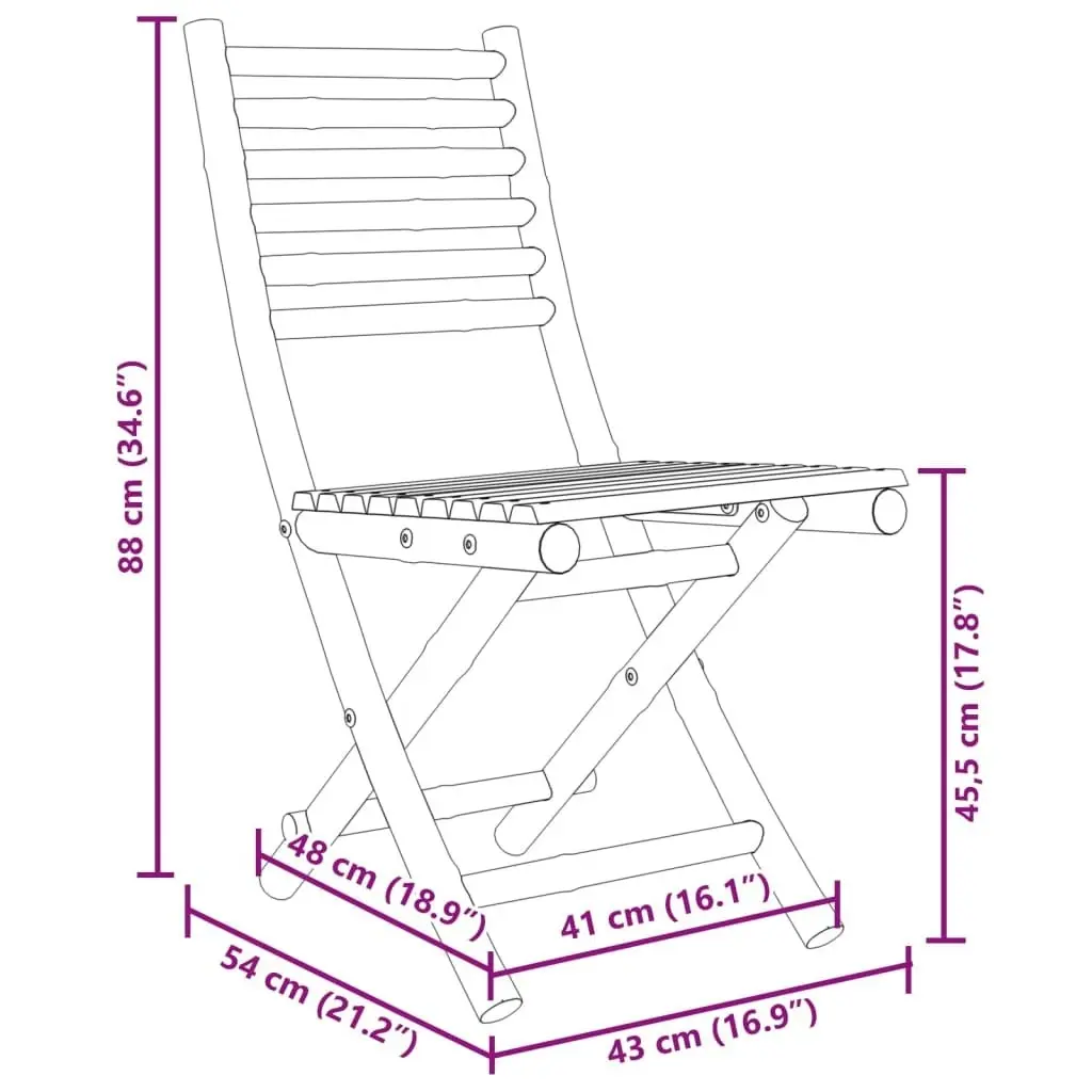 3 Piece Bistro Set Bamboo 3278524