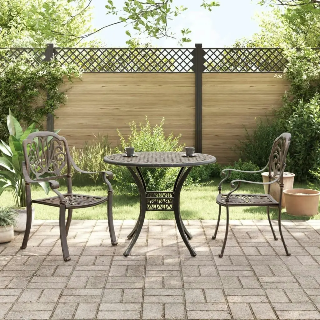 3 Piece Bistro Set Bronze Cast Aluminium 3216322