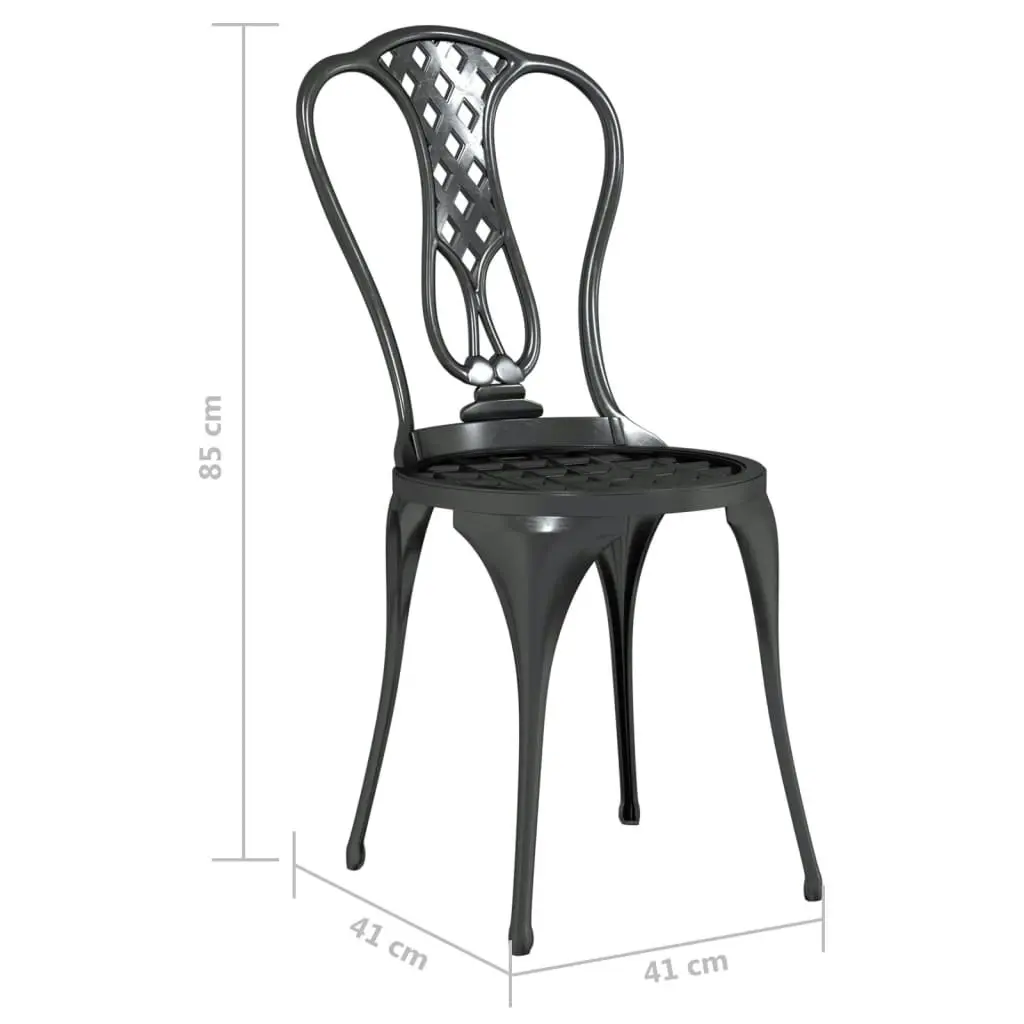 3 Piece Bistro Set Cast Aluminium Black 317754