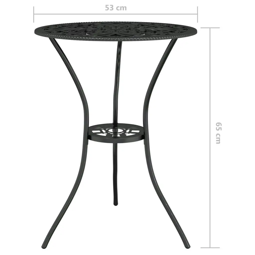 3 Piece Bistro Set Cast Aluminium Black 317754