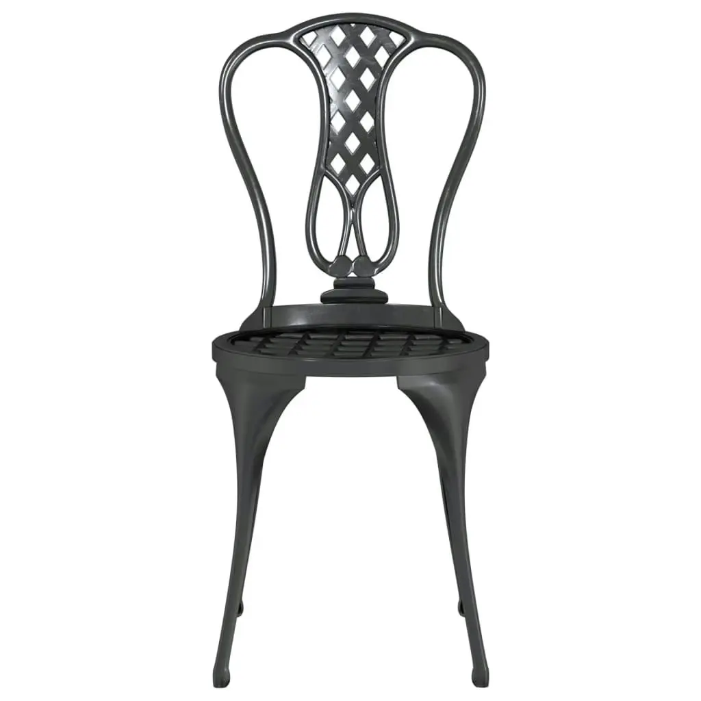 3 Piece Bistro Set Cast Aluminium Black 317754