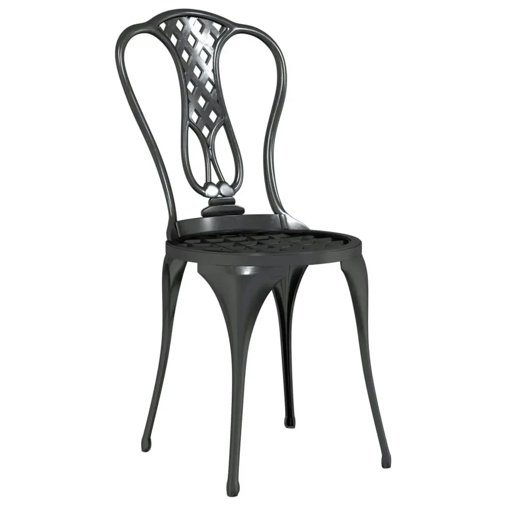 3 Piece Bistro Set Cast Aluminium Black 317754