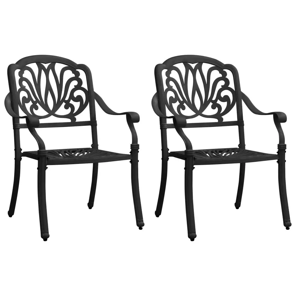 3 Piece Bistro Set Cast Aluminium Black 3070566