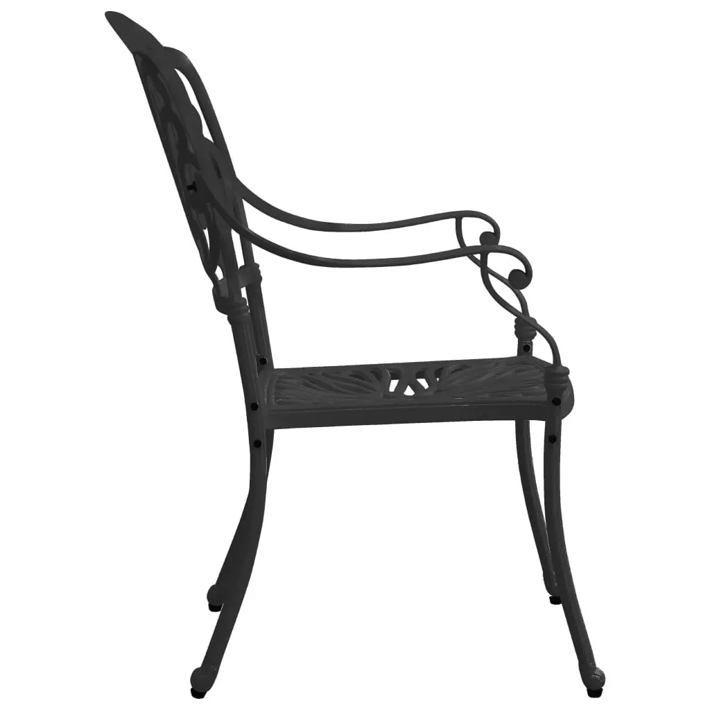 3 Piece Bistro Set Cast Aluminium Black 3070566