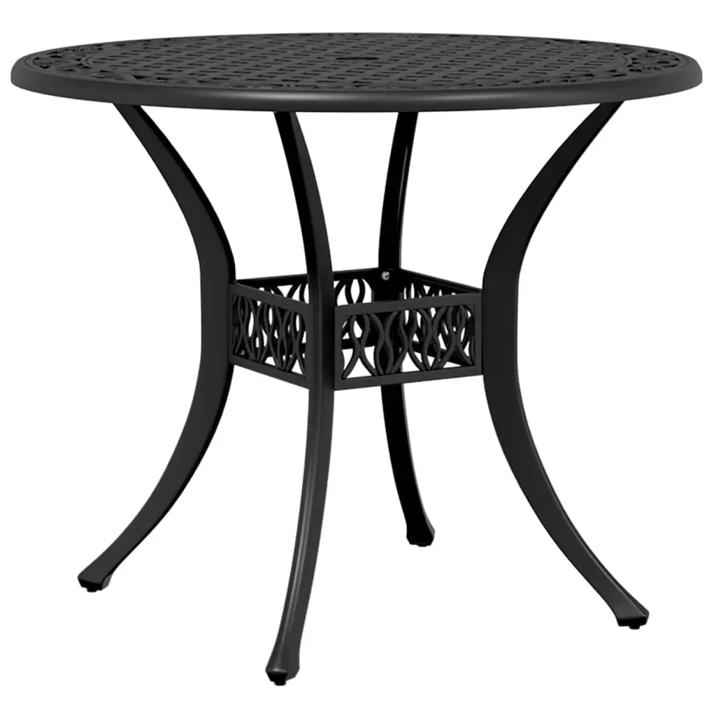 3 Piece Bistro Set Black Cast Aluminium 3216323