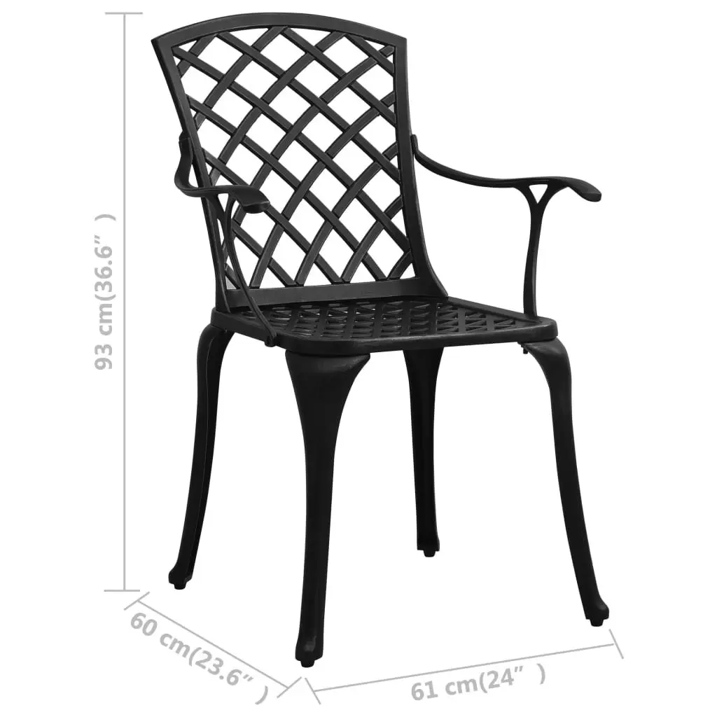 3 Piece Bistro Set Cast Aluminium Black 315592