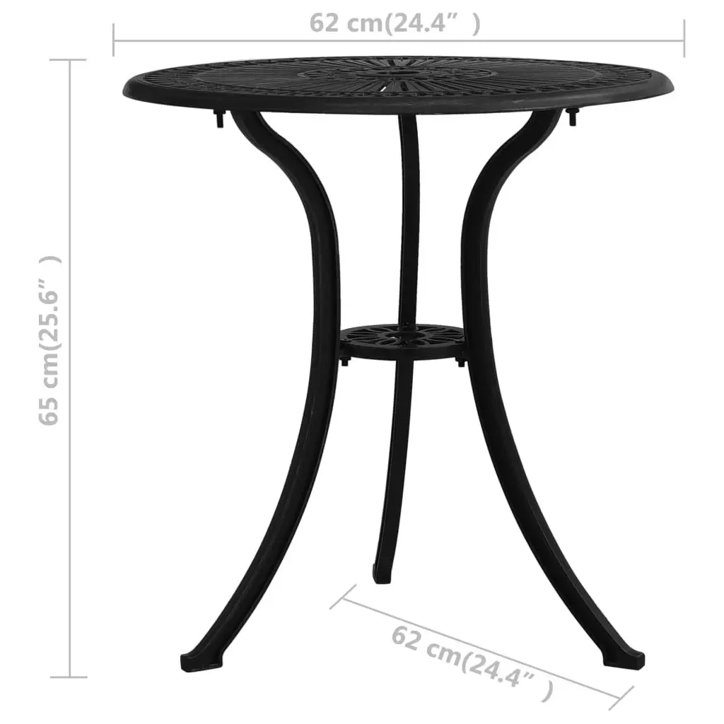 3 Piece Bistro Set Cast Aluminium Black 315592