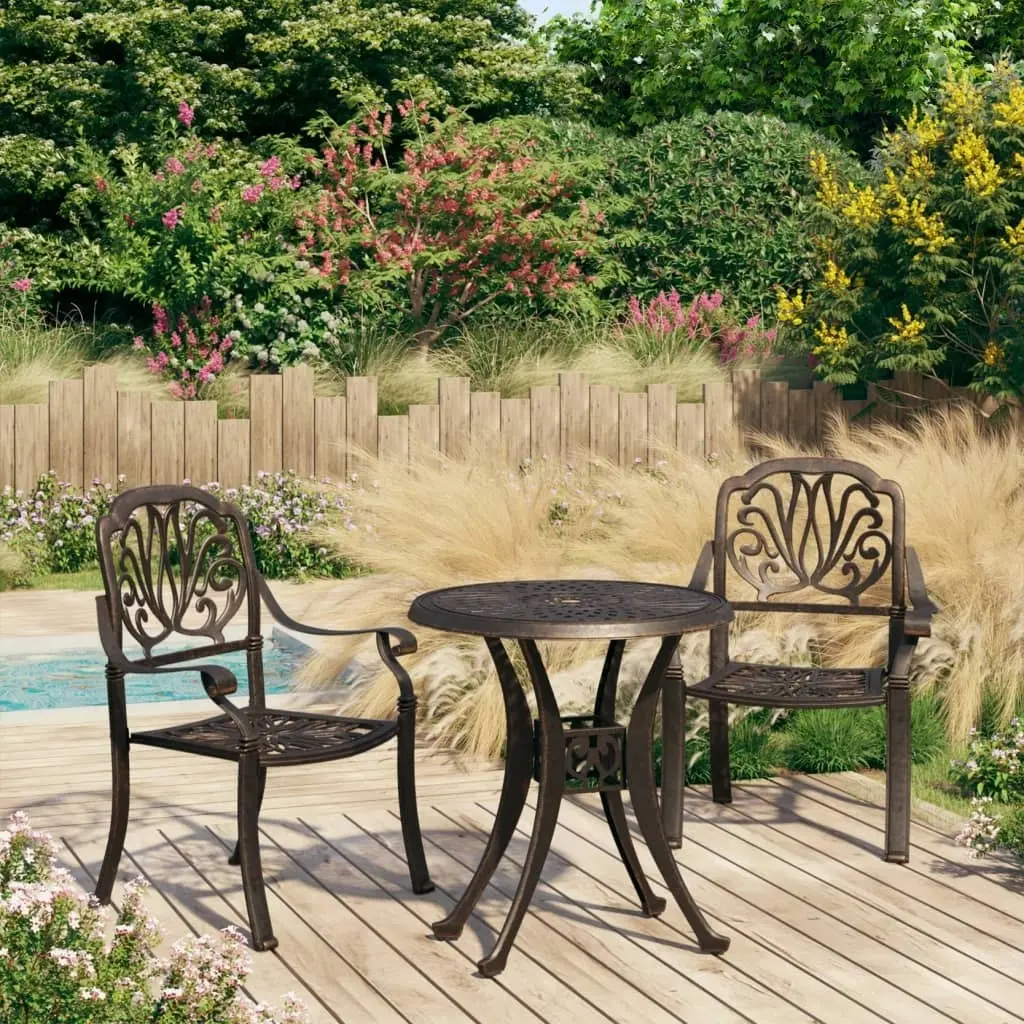 3 Piece Bistro Set Cast Aluminium Bronze 3070571