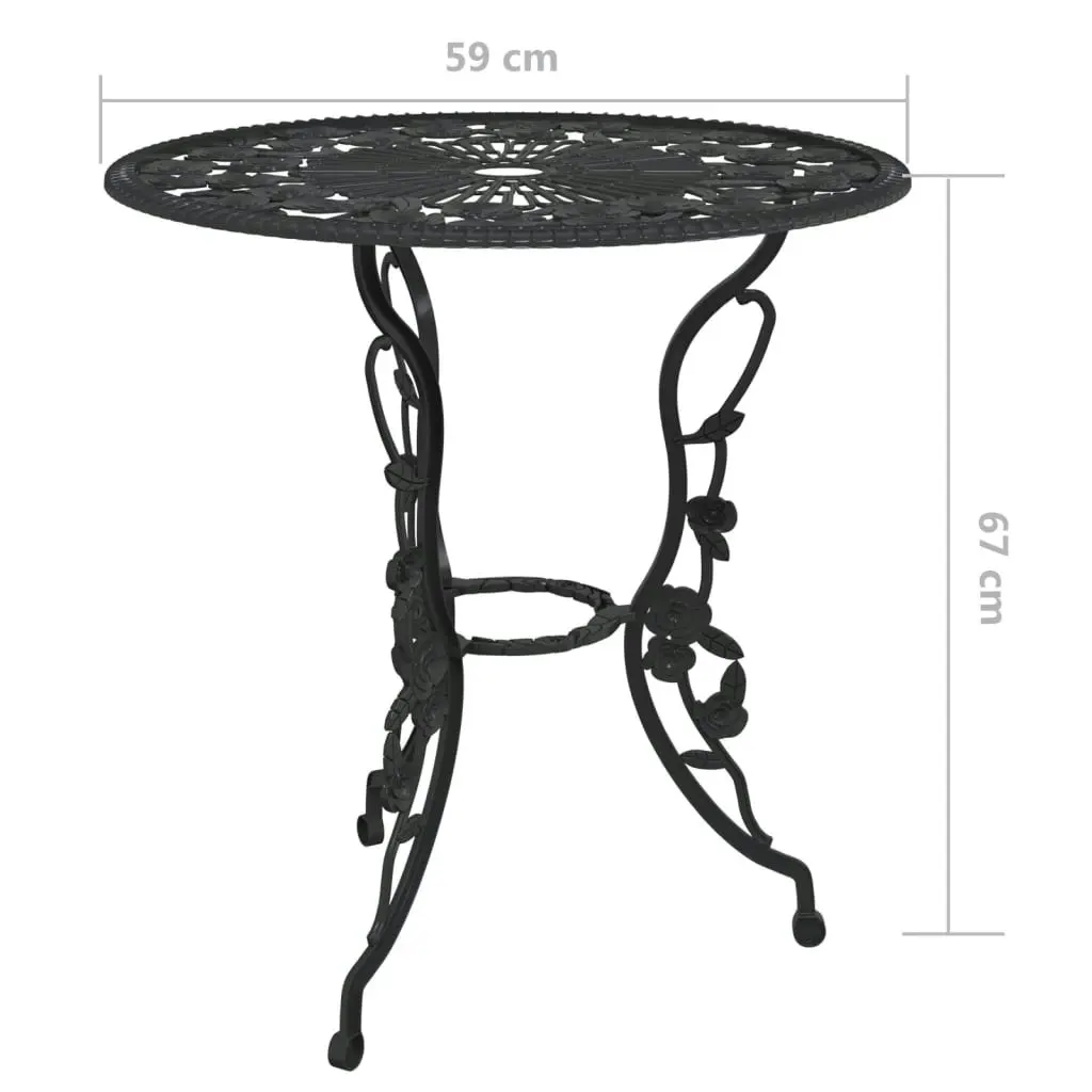 3 Piece Bistro Set Cast Aluminium Black 317739