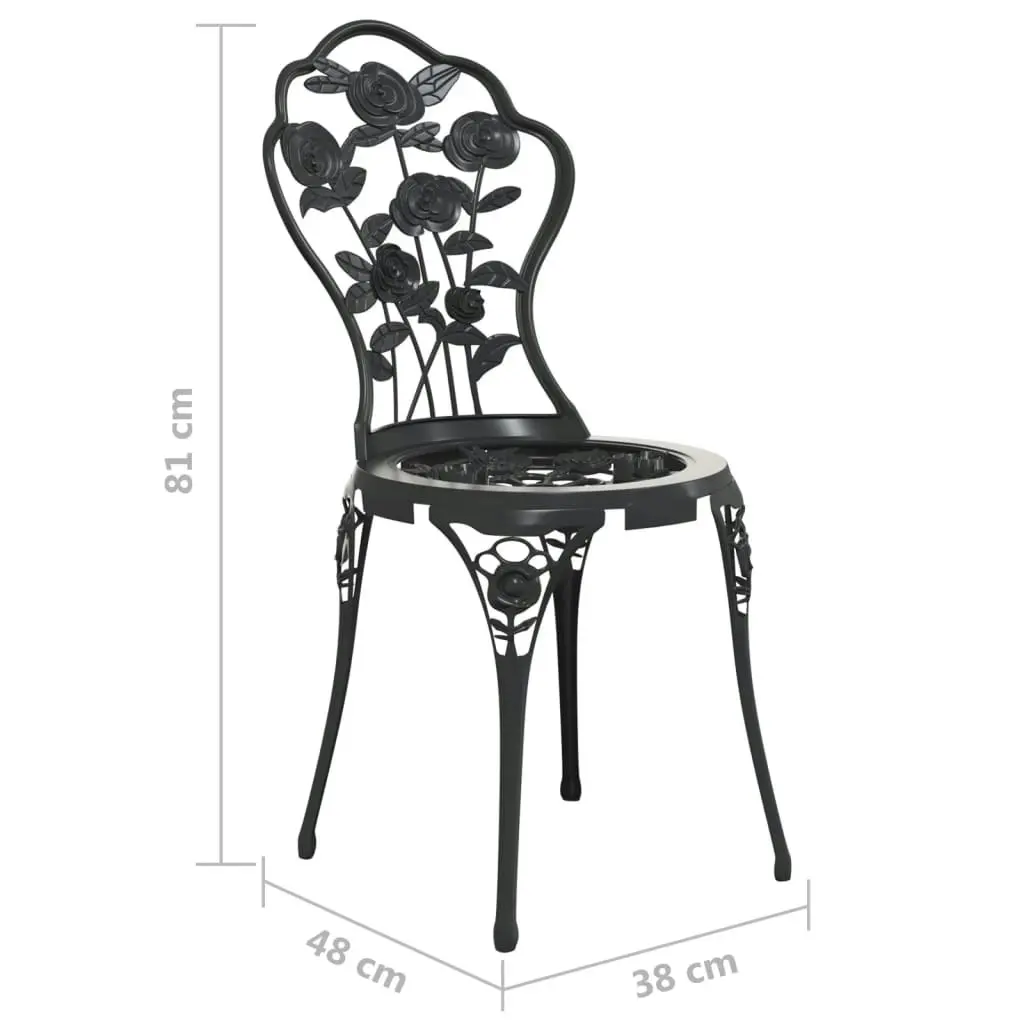 3 Piece Bistro Set Cast Aluminium Black 317739