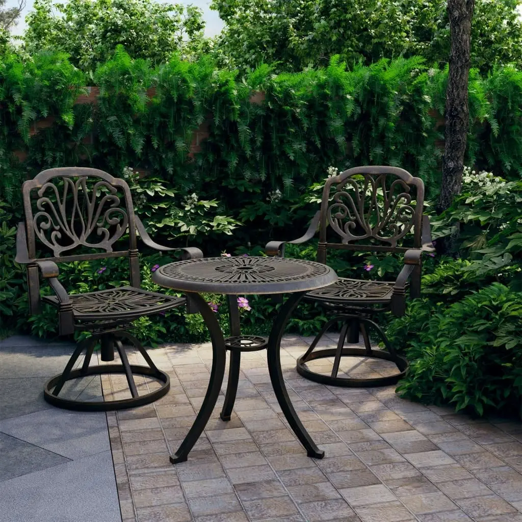 3 Piece Bistro Set Cast Aluminium Bronze 3070568