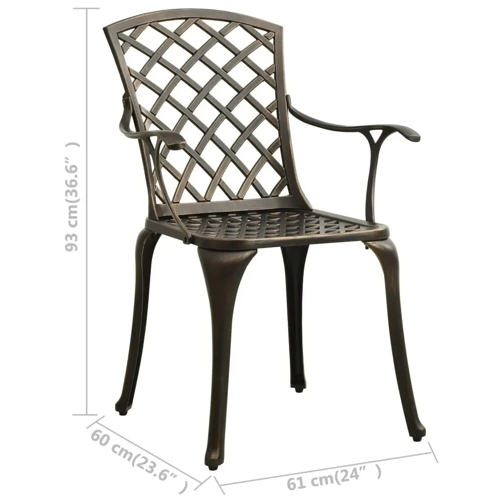 3 Piece Bistro Set Cast Aluminium Bronze 315591