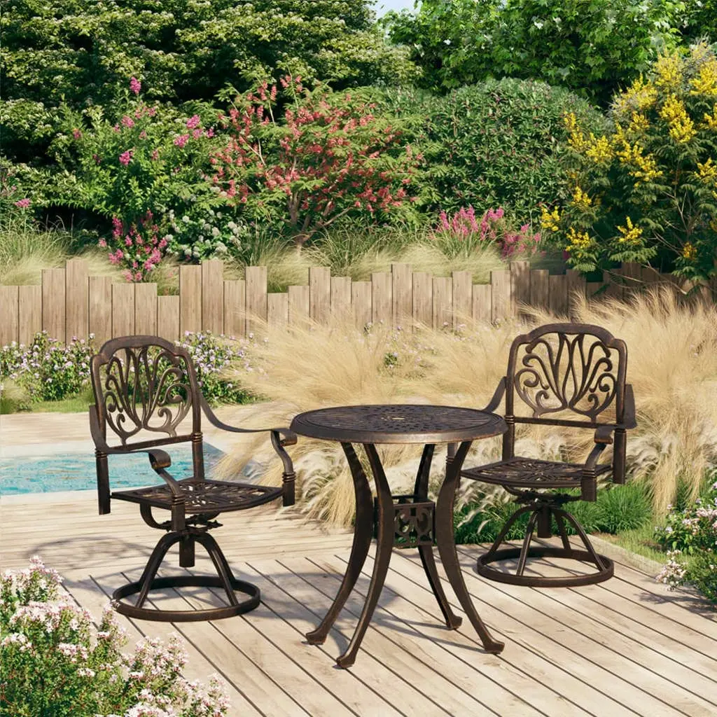 3 Piece Bistro Set Cast Aluminium Bronze 3070589