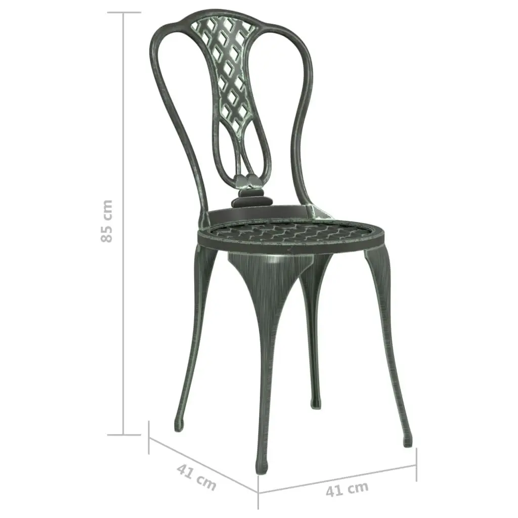 3 Piece Bistro Set Cast Aluminium Green 317751