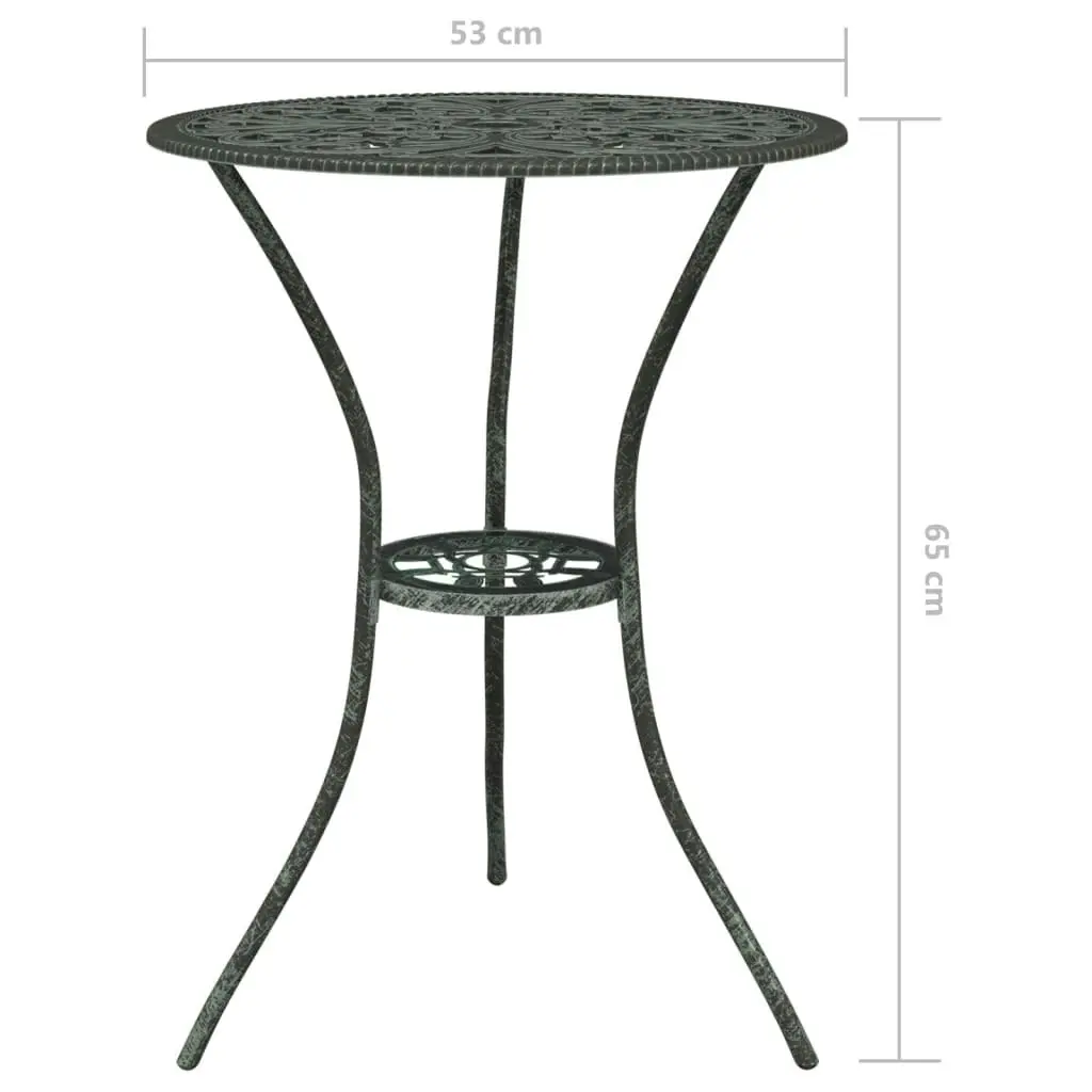 3 Piece Bistro Set Cast Aluminium Green 317751